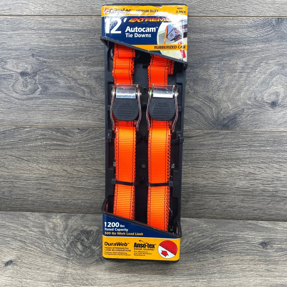 CargoLoc‎ 12ft Extreme Autocam Tie Downs Medium Duty Rubberized Cam 2 Pack